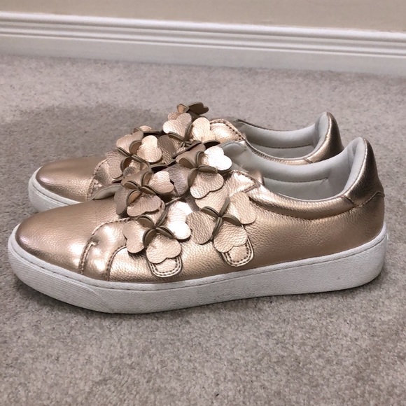 Design Lab Lord & Taylor | Gold Flower Sneakers - Picture 4 of 11